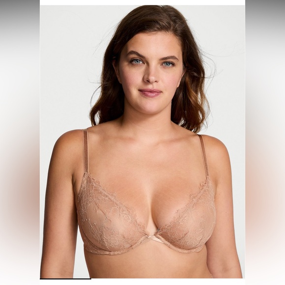 Victoria's Secret Very Sexy Unlined Demi Lace Bra in Nude 36D New with tags - Picture 1 of 8